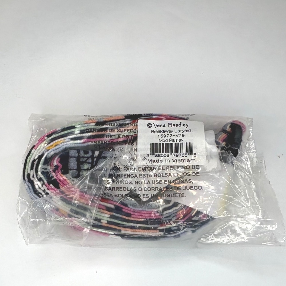 Vera Bradley Mod Paisley Breakaway Lanyard NWT Retired ID Badge Holder